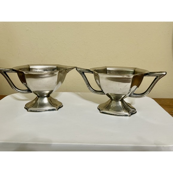 The Unbranded Brand Other - Mid-Century Modern Silver-Plated Creamer & Sugar Bowl Set